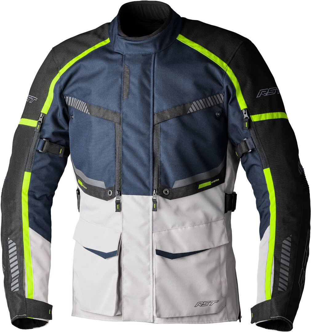 RST Maverick Evo Dark Blue/Silver/Neon Motorcycle Jacket