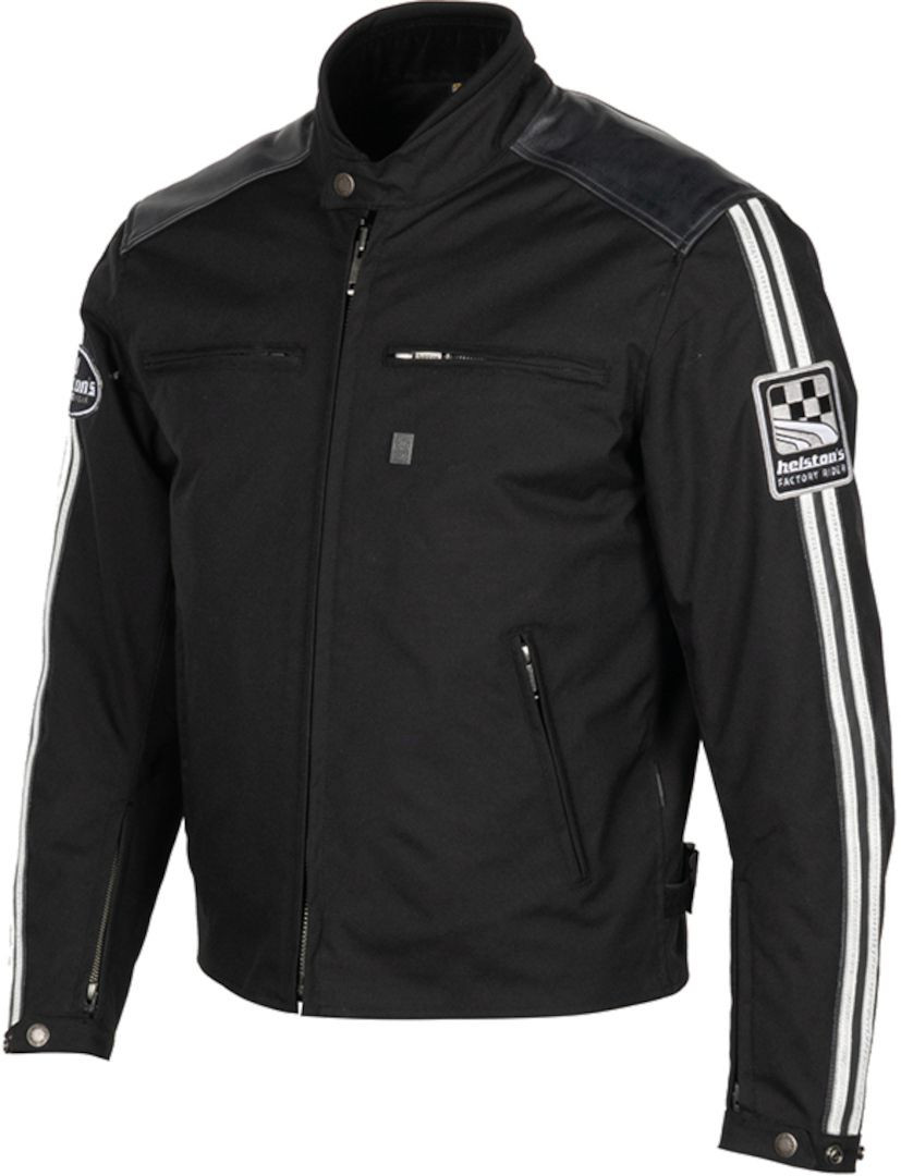 Helstons Ace Fabric-Leather Black Motorcycle Jacket